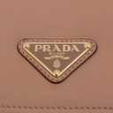 Prada Saffiano Leather Flap Shoulder Bag in Beige
