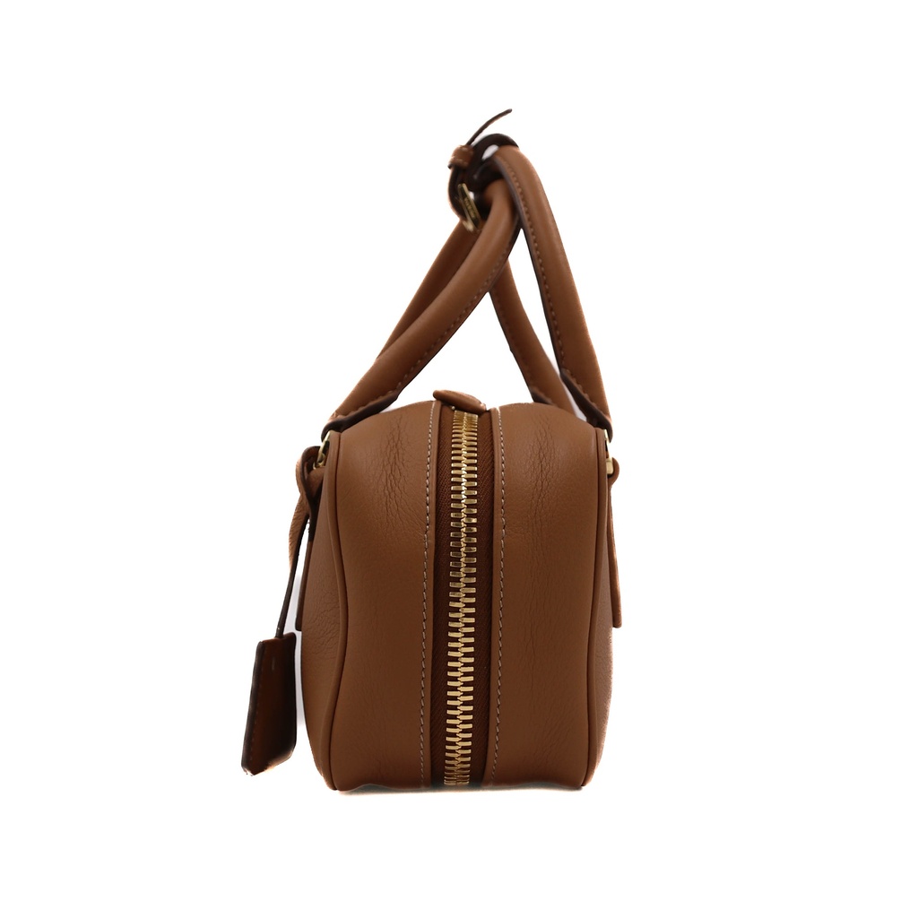 Prada Saffiano Lux Small Bowle Bag in Beige