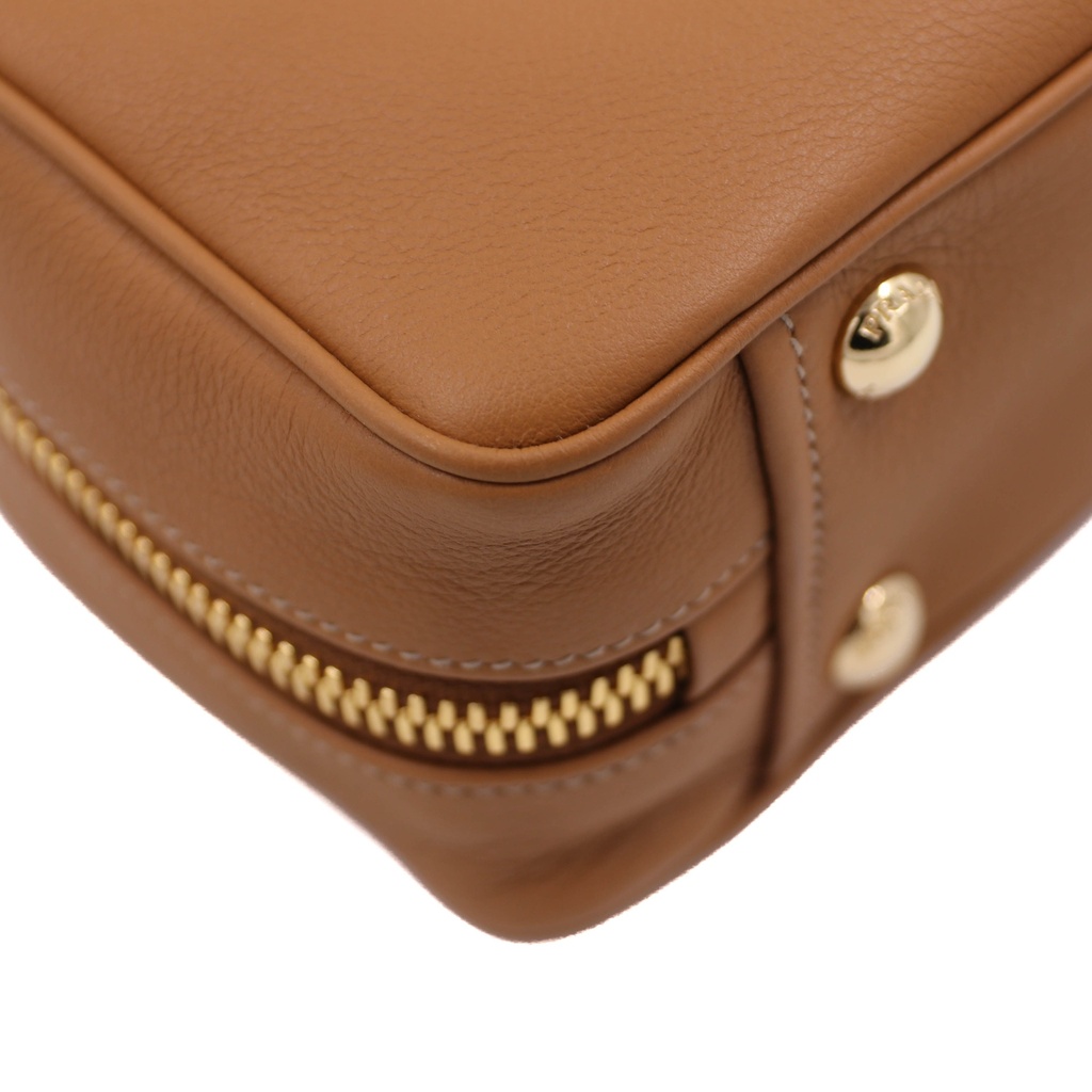 Prada Saffiano Lux Small Bowle Bag in Beige