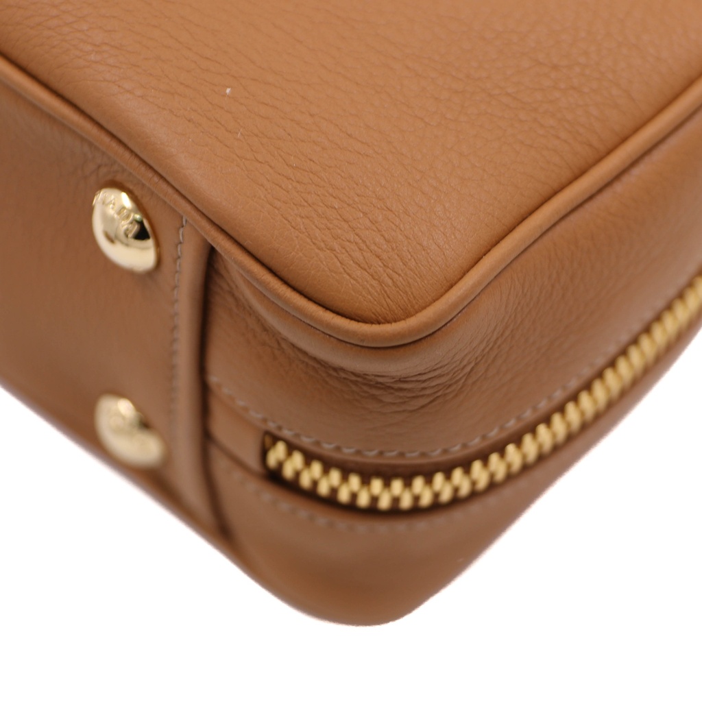 Prada Saffiano Lux Small Bowle Bag in Beige