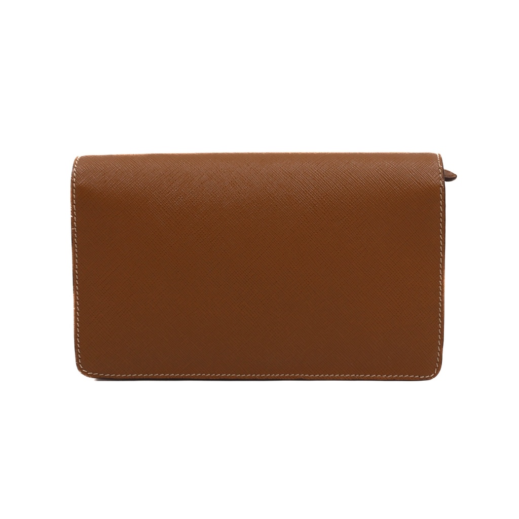 Prada Saffiano Leather Mini Crossbody Bag in Beige