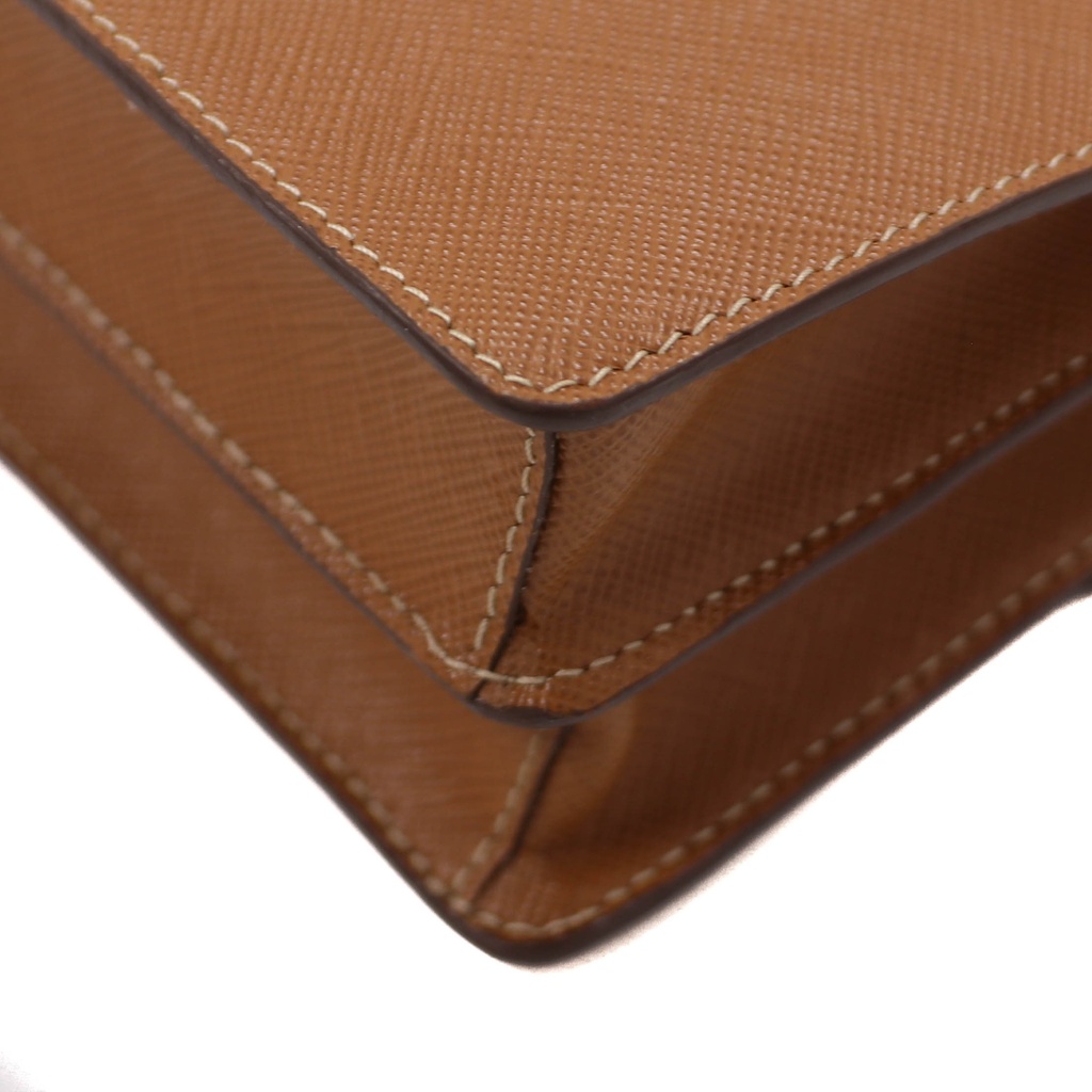 Prada Saffiano Leather Mini Crossbody Bag in Beige