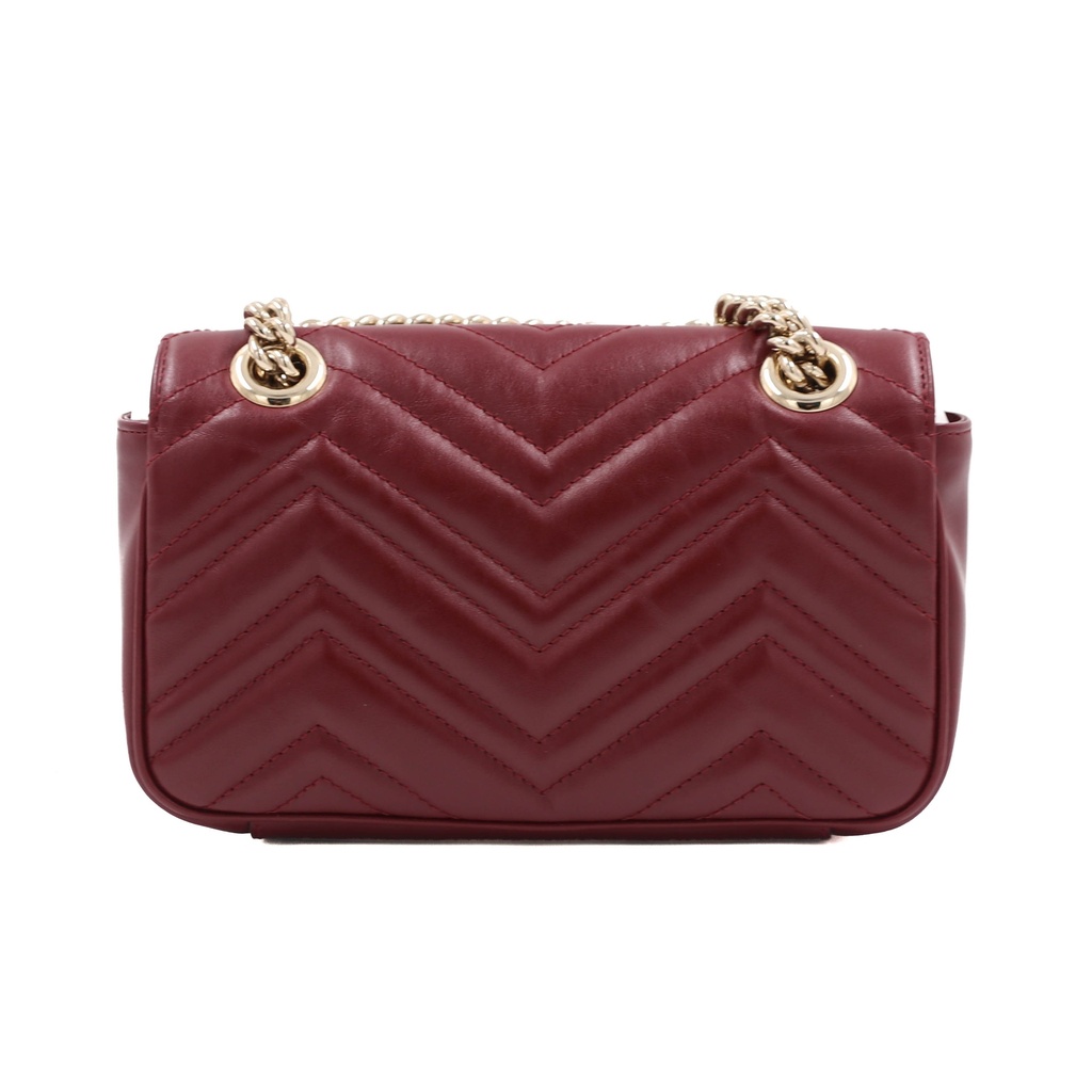 Gucci GG Marmon Leather In Burgundy 446744