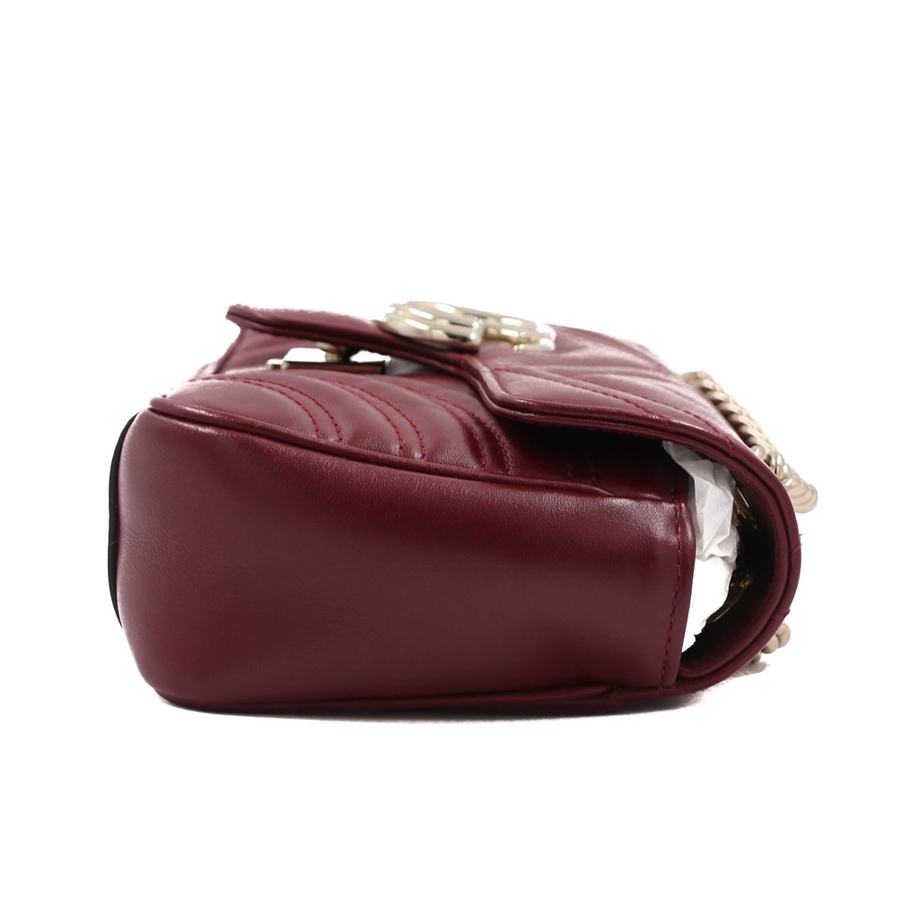 Gucci GG Marmon Leather In Burgundy 446744