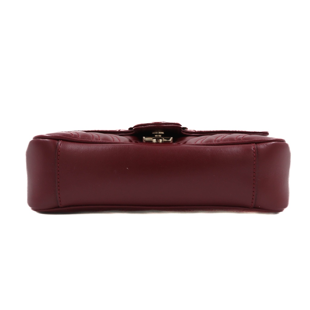Gucci GG Marmon Leather In Burgundy 446744