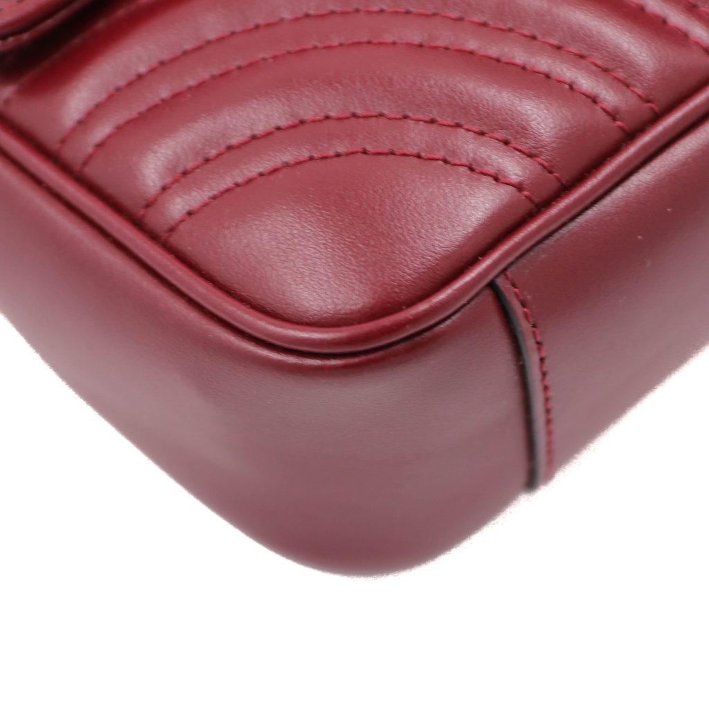 Gucci GG Marmon Leather In Burgundy 446744