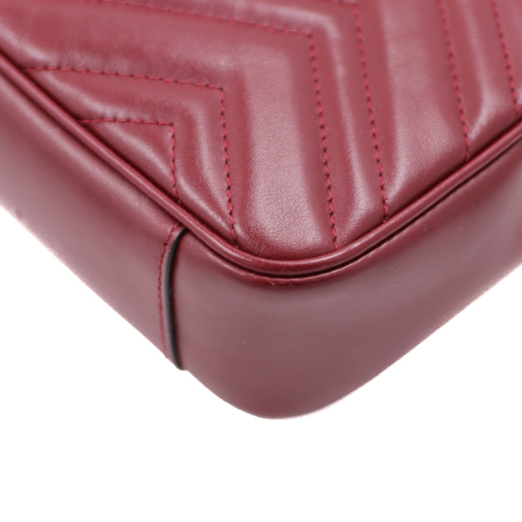 Gucci GG Marmon Leather In Burgundy 446744