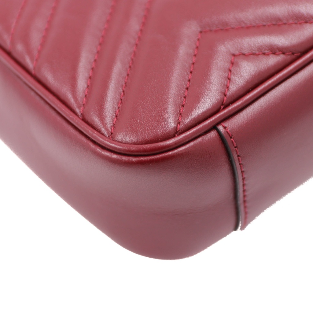 Gucci GG Marmon Leather In Burgundy 446744