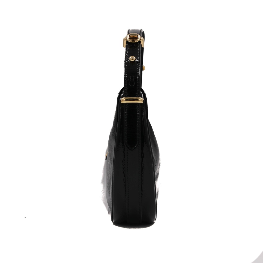 Prada Arqué in Black Patent Leather Shoulder Bag