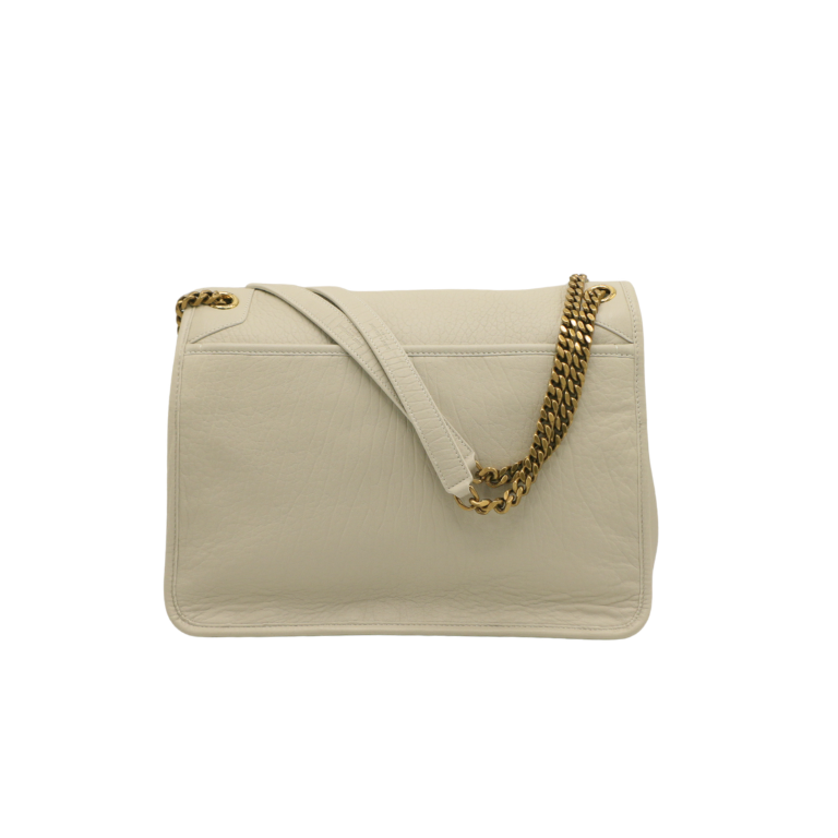 Yves Saint Laurent Large Niki Bag In White Leather