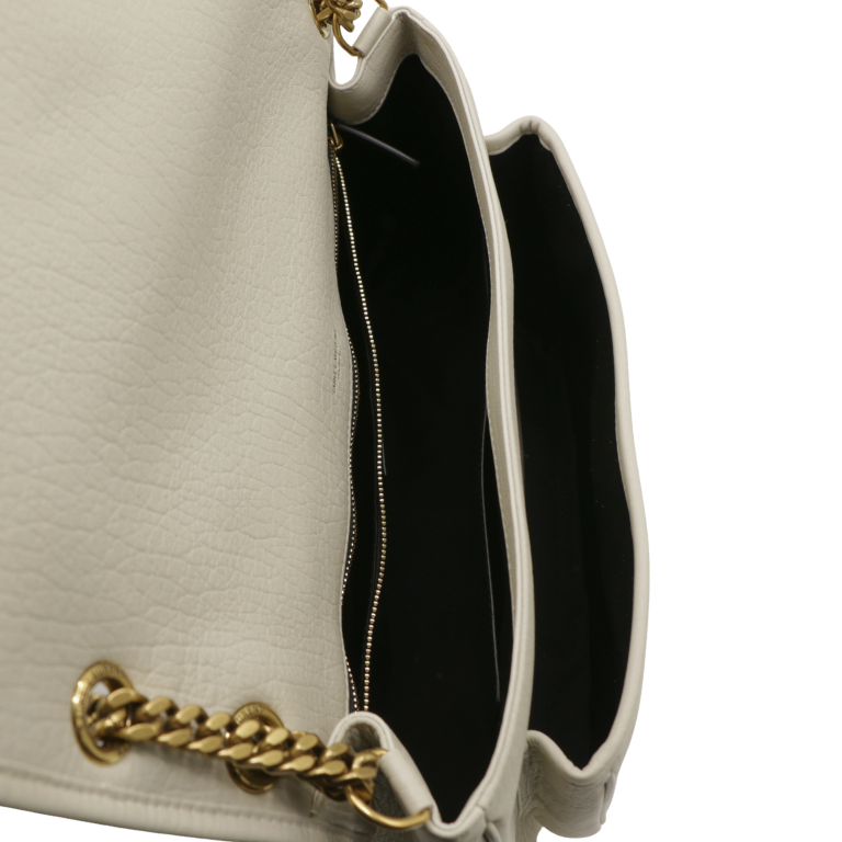 Yves Saint Laurent Large Niki Bag In White Leather