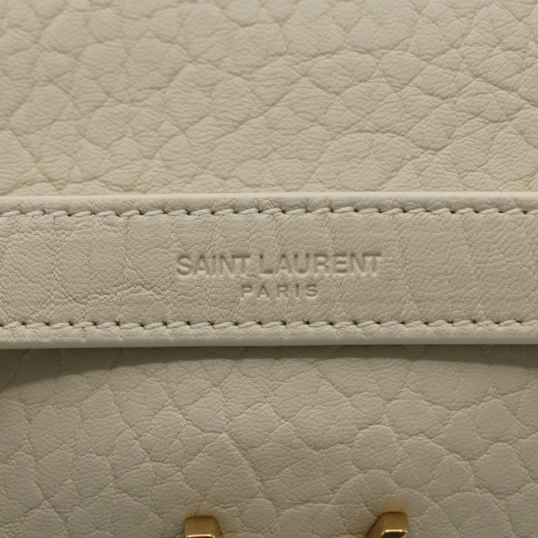 Yves Saint Laurent Large Niki Bag In White Leather
