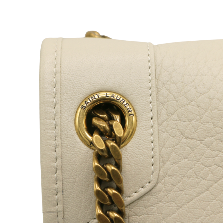 Yves Saint Laurent Large Niki Bag In White Leather
