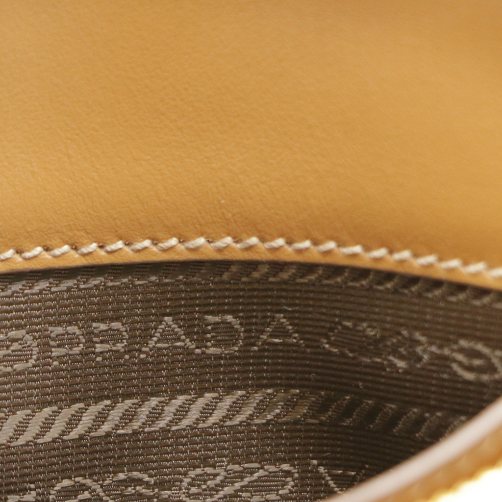 Prada Smooth Leather Mini Shoulder Bag in Camel