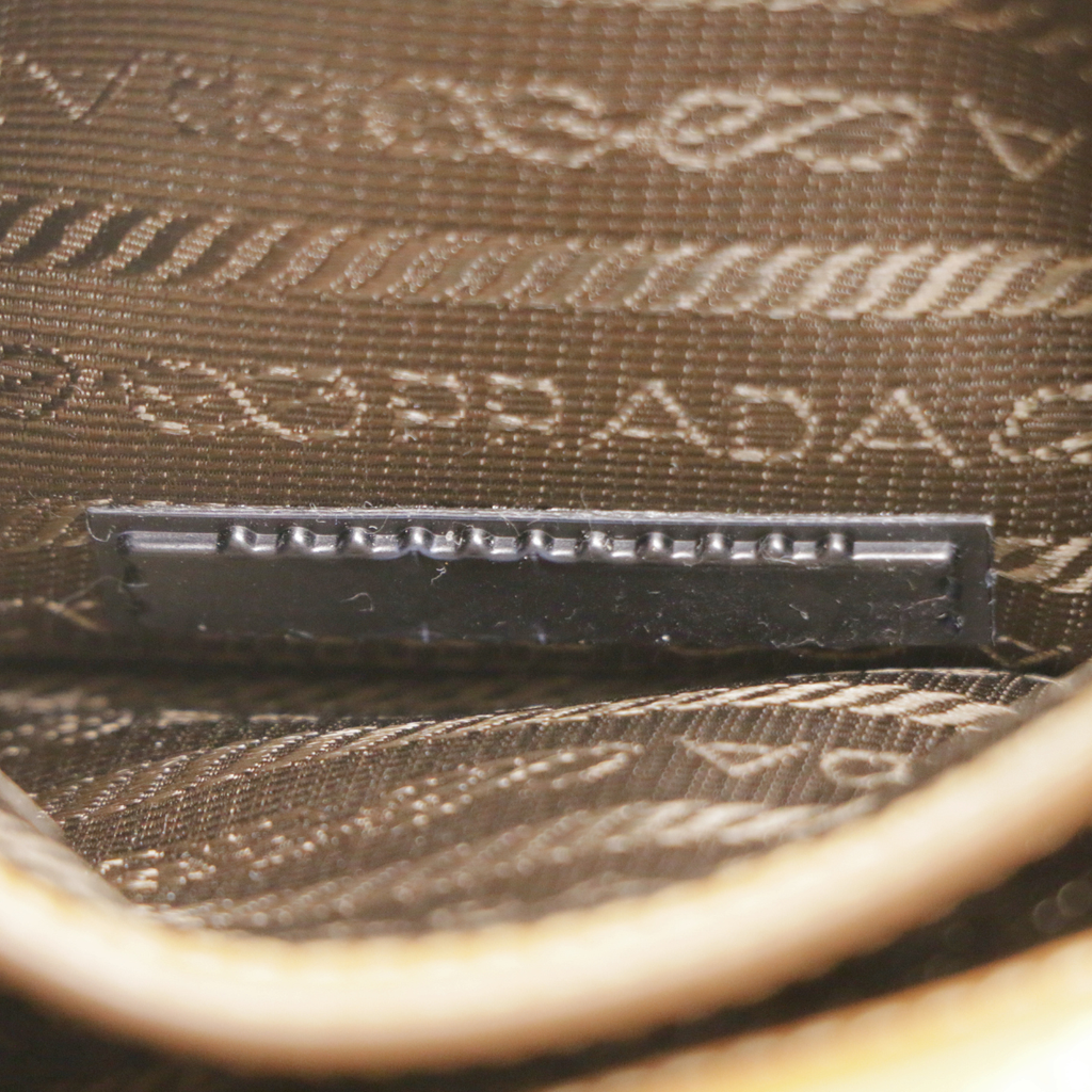 Prada Smooth Leather Mini Shoulder Bag in Camel