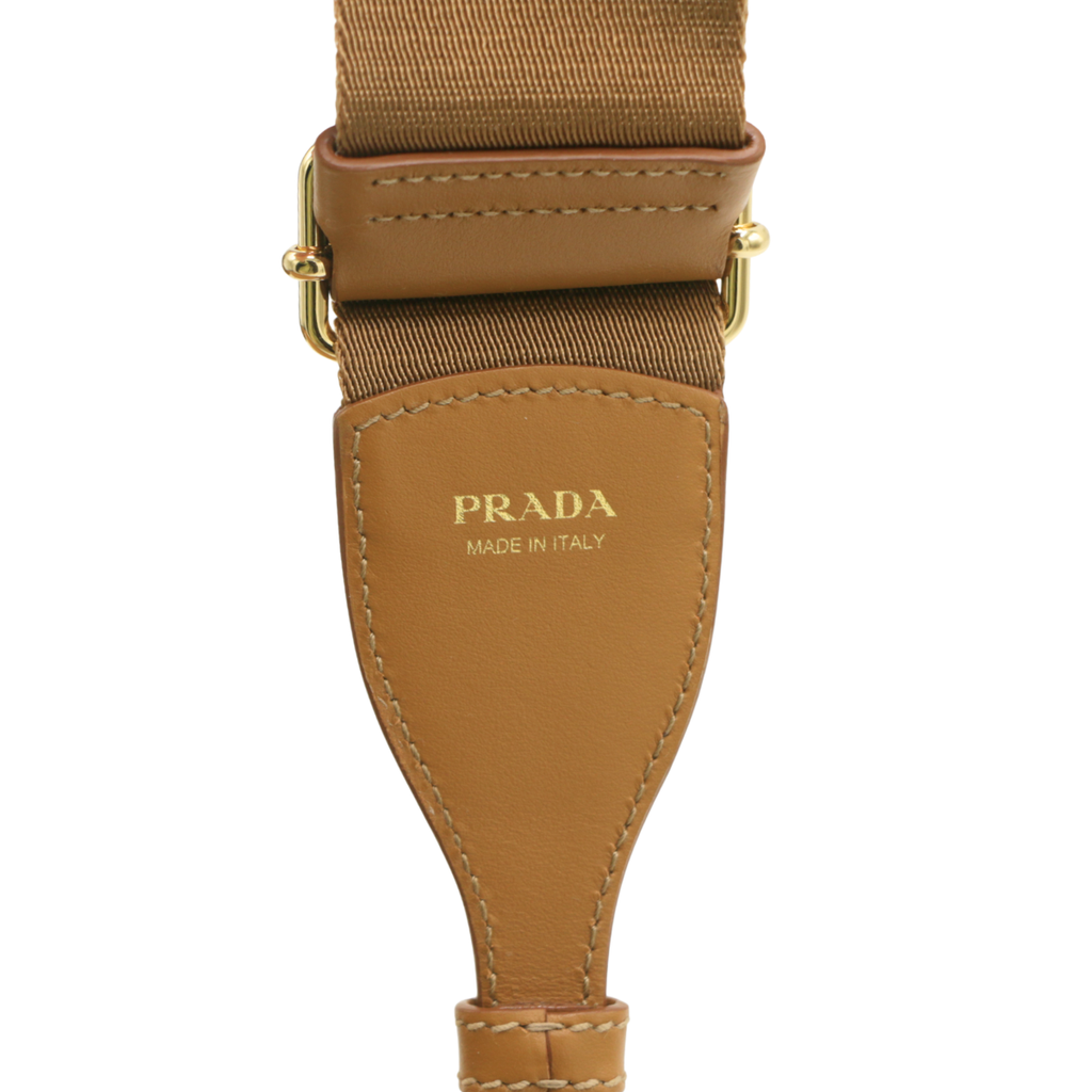 Prada Smooth Leather Mini Shoulder Bag in Camel
