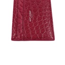 Saint Laurent Embossed Card Holder Wallet Pink