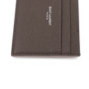 Saint Laurent Pebble-Grain Leather Cardholder Grey