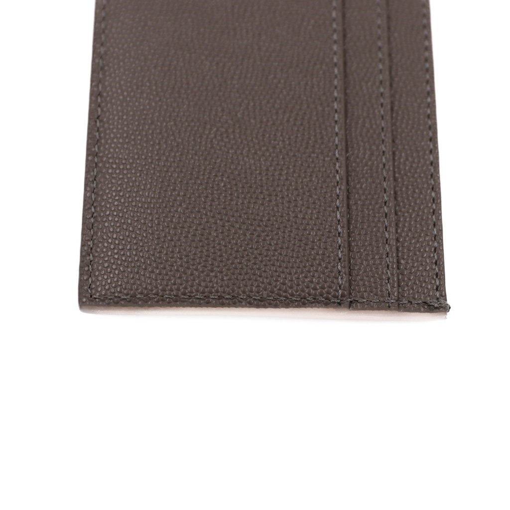 Saint Laurent Pebble-Grain Leather Cardholder Grey