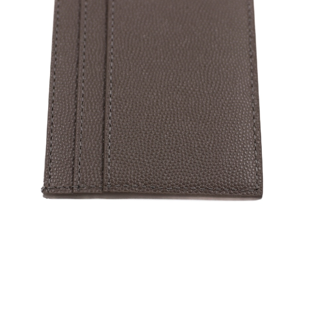 Saint Laurent Pebble-Grain Leather Cardholder Grey