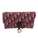 Christian Dior Oblique Burgundy Wallet on Chain