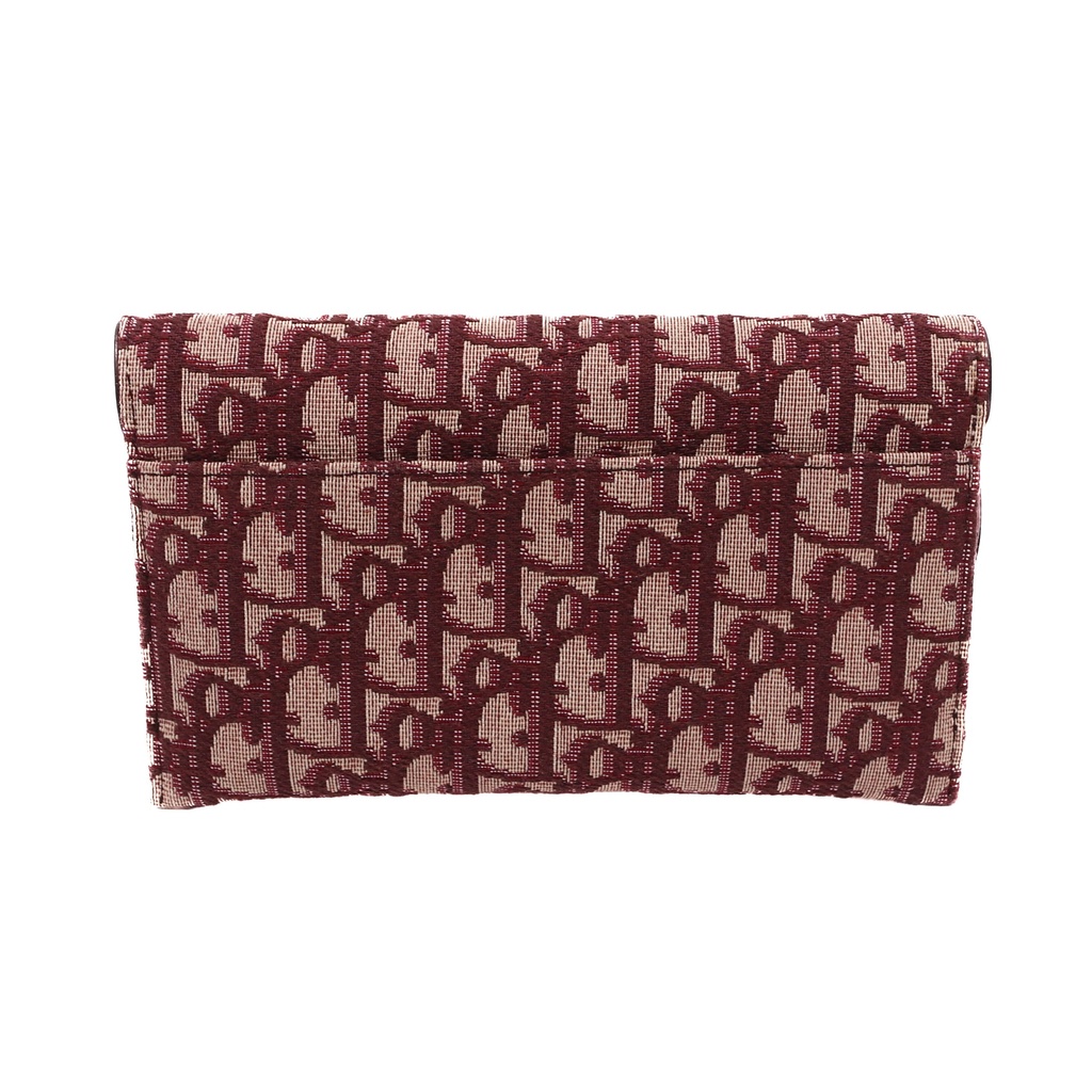 Christian Dior Oblique Burgundy Wallet on Chain