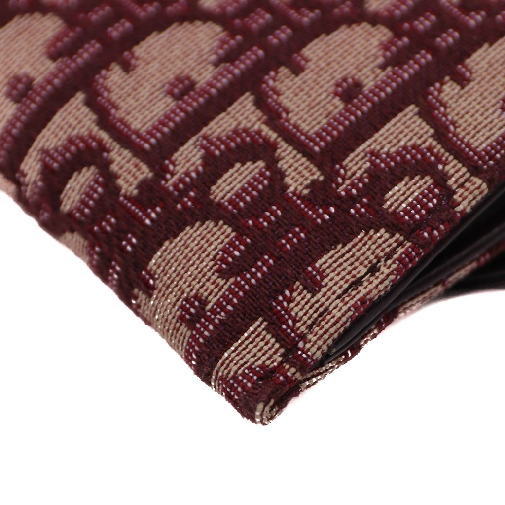 Christian Dior Oblique Burgundy Wallet on Chain