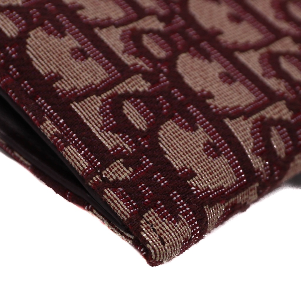 Christian Dior Oblique Burgundy Wallet on Chain