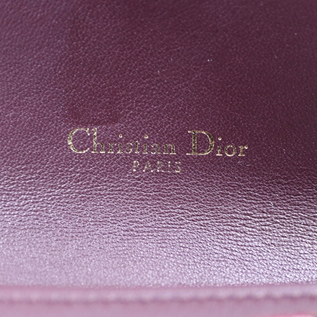 Christian Dior Oblique Burgundy Wallet on Chain