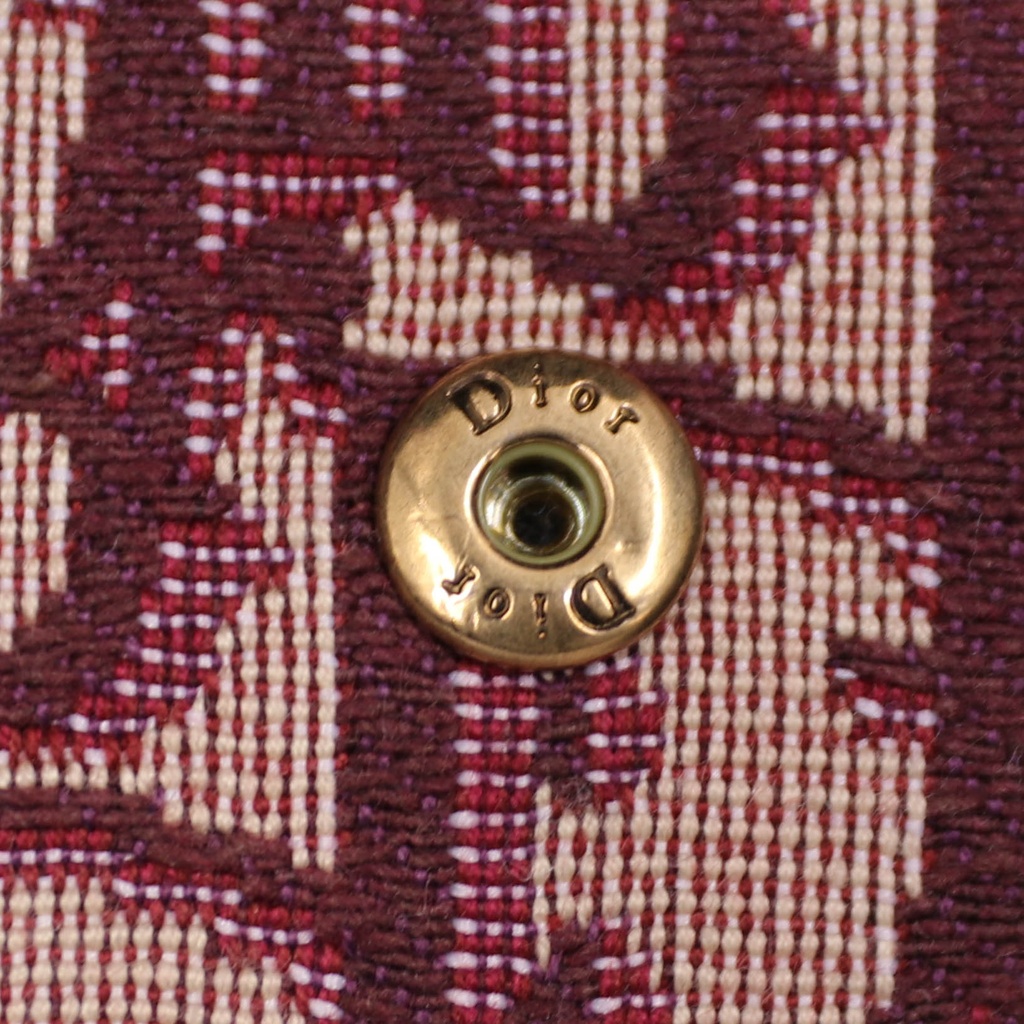 Christian Dior Oblique Burgundy Wallet on Chain