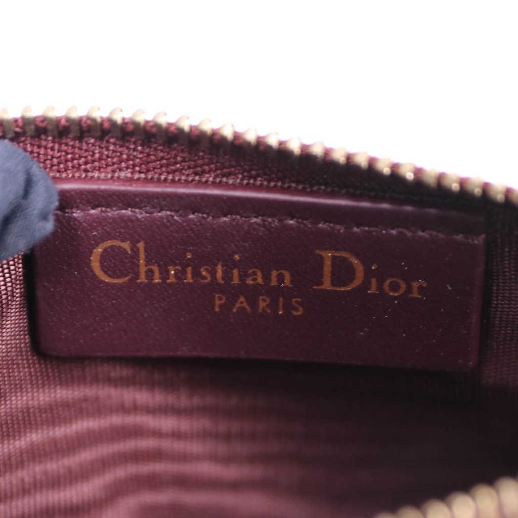 Christian Dior Oblique Burgundy Wallet on Chain