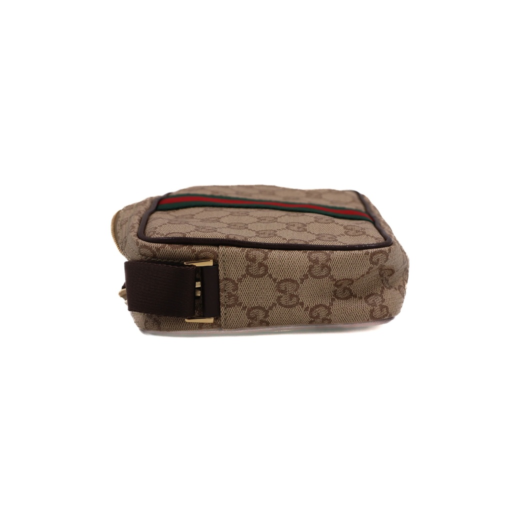Gucci GG mini bag with Web in sand and brown GG canvas 876391
