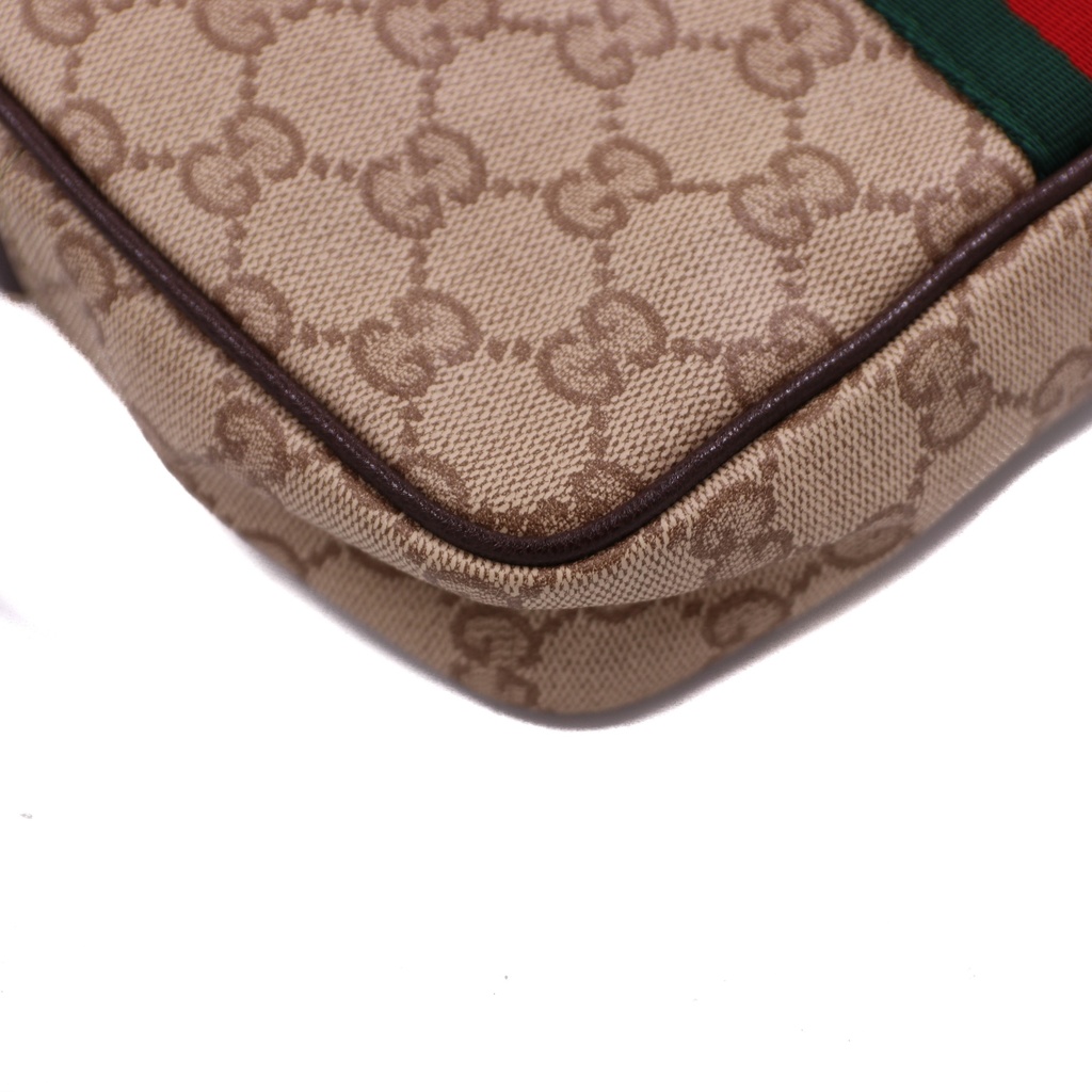 Gucci GG mini bag with Web in sand and brown GG canvas 876391