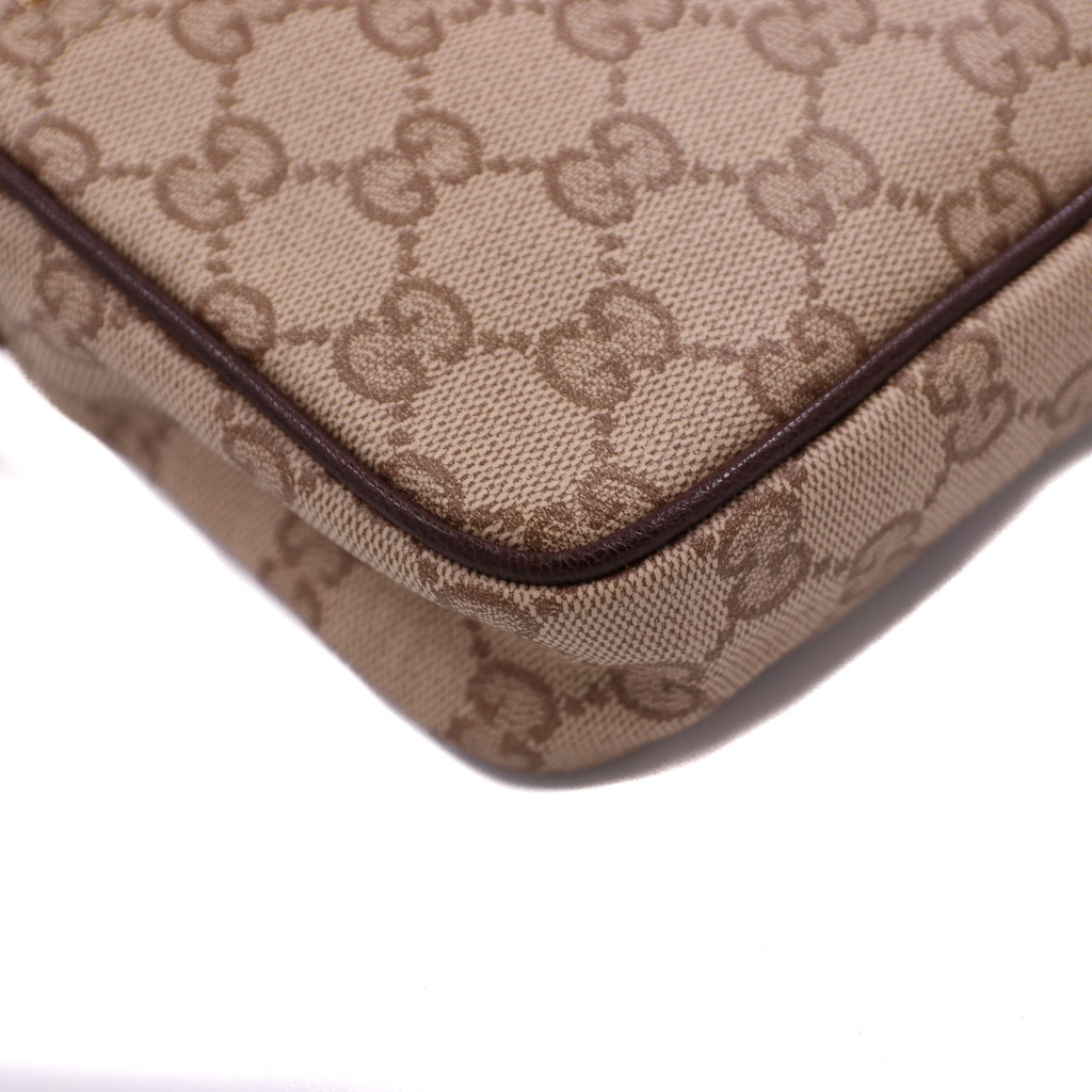 Gucci GG mini bag with Web in sand and brown GG canvas 876391