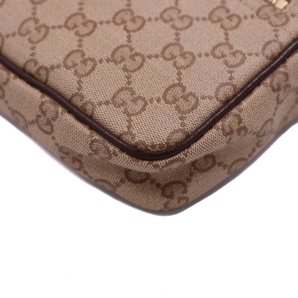 Gucci GG mini bag with Web in sand and brown GG canvas 876391