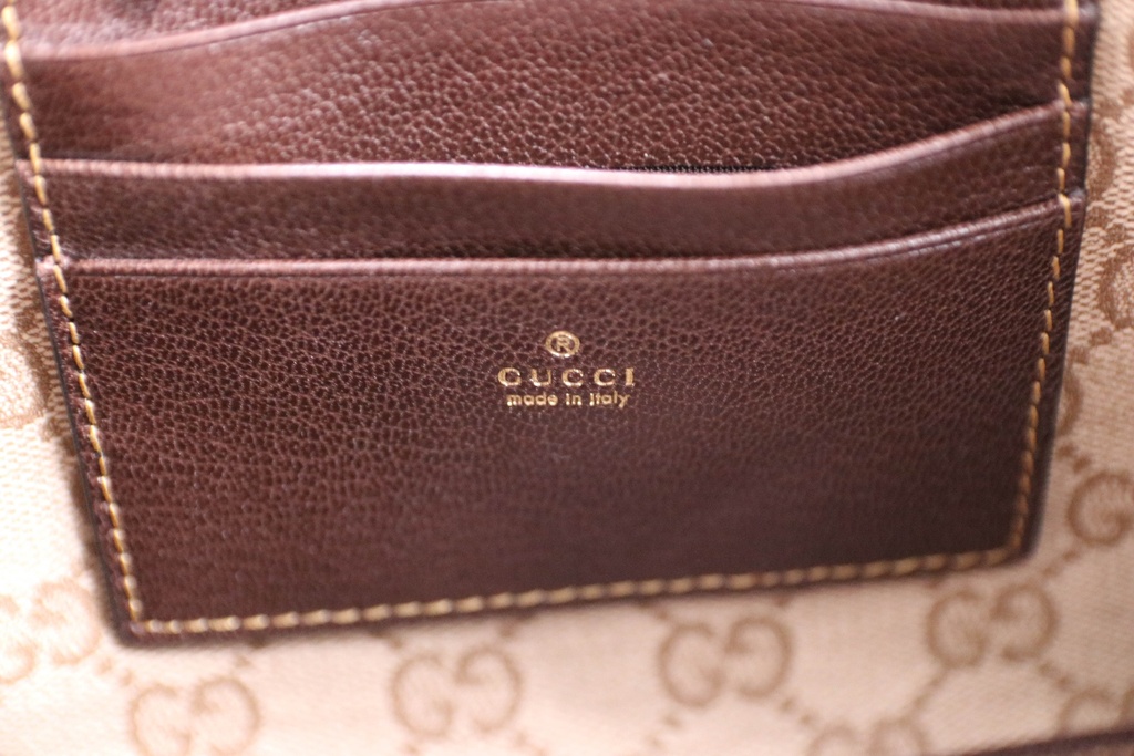 Gucci GG mini bag with Web in sand and brown GG canvas 876391