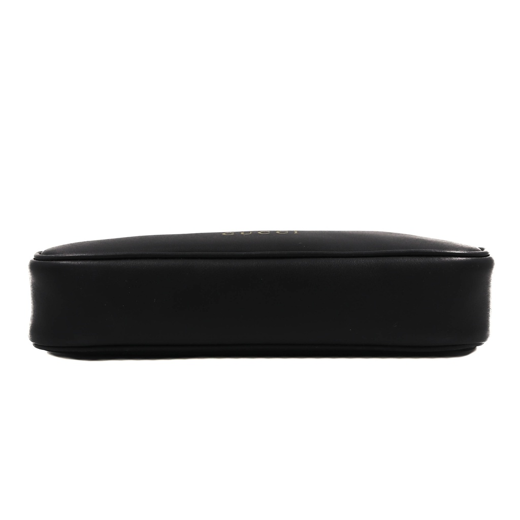 Gucci GG emblem Leather Shoulder bag Black 818157