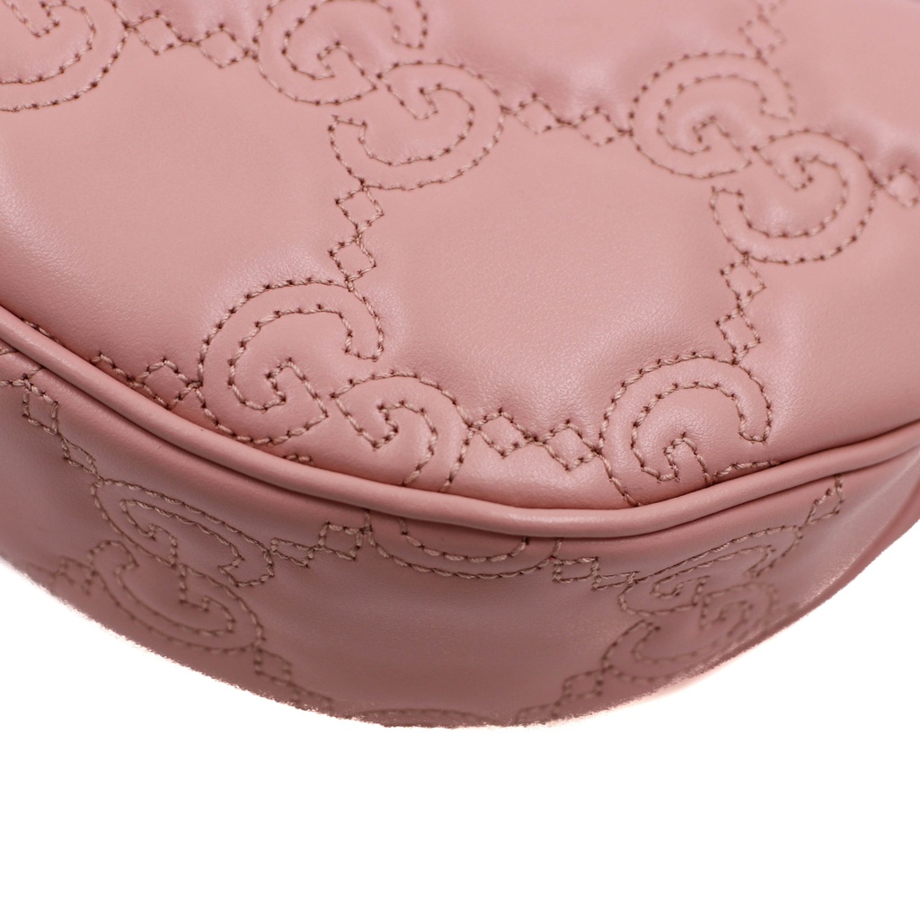 Gucci GG Matelassé Mini Bag In Pink Leather 739736
