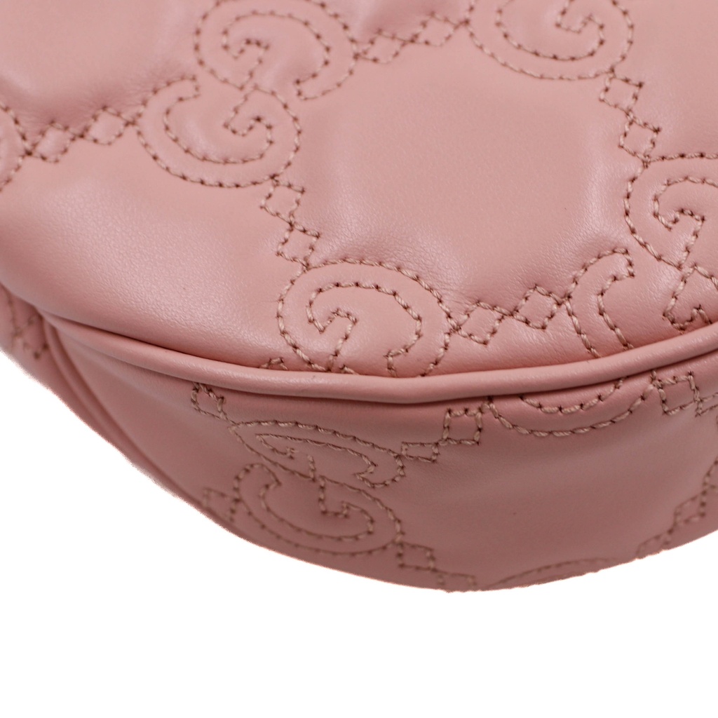 Gucci GG Matelassé Mini Bag In Pink Leather 739736