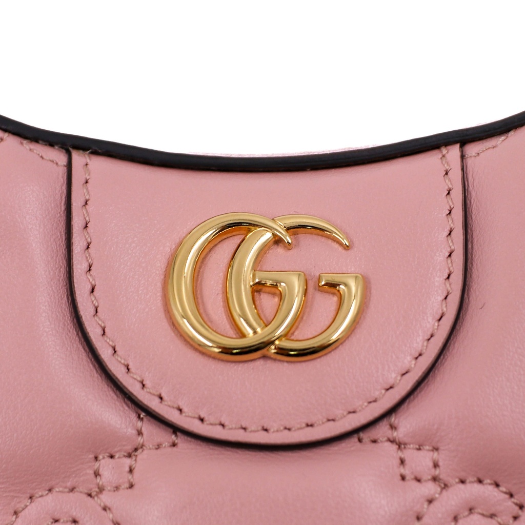 Gucci GG Matelassé Mini Bag In Pink Leather 739736