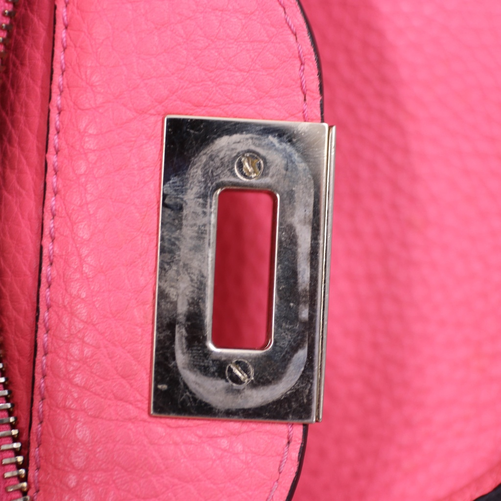 Valentino Garavani Vitello Small Rockstud Double Handle Tote Fuxia