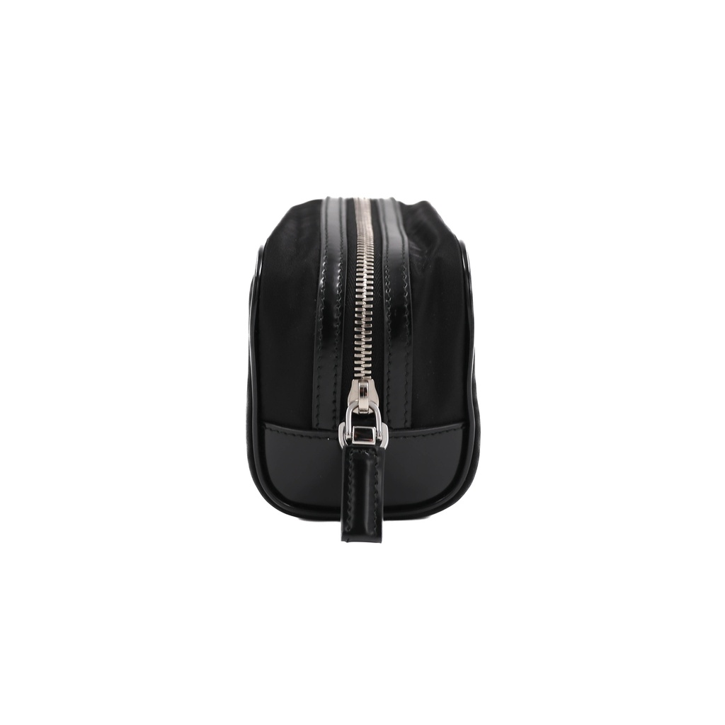 Prada Re-Nylon in Black Saffiano leather pouch