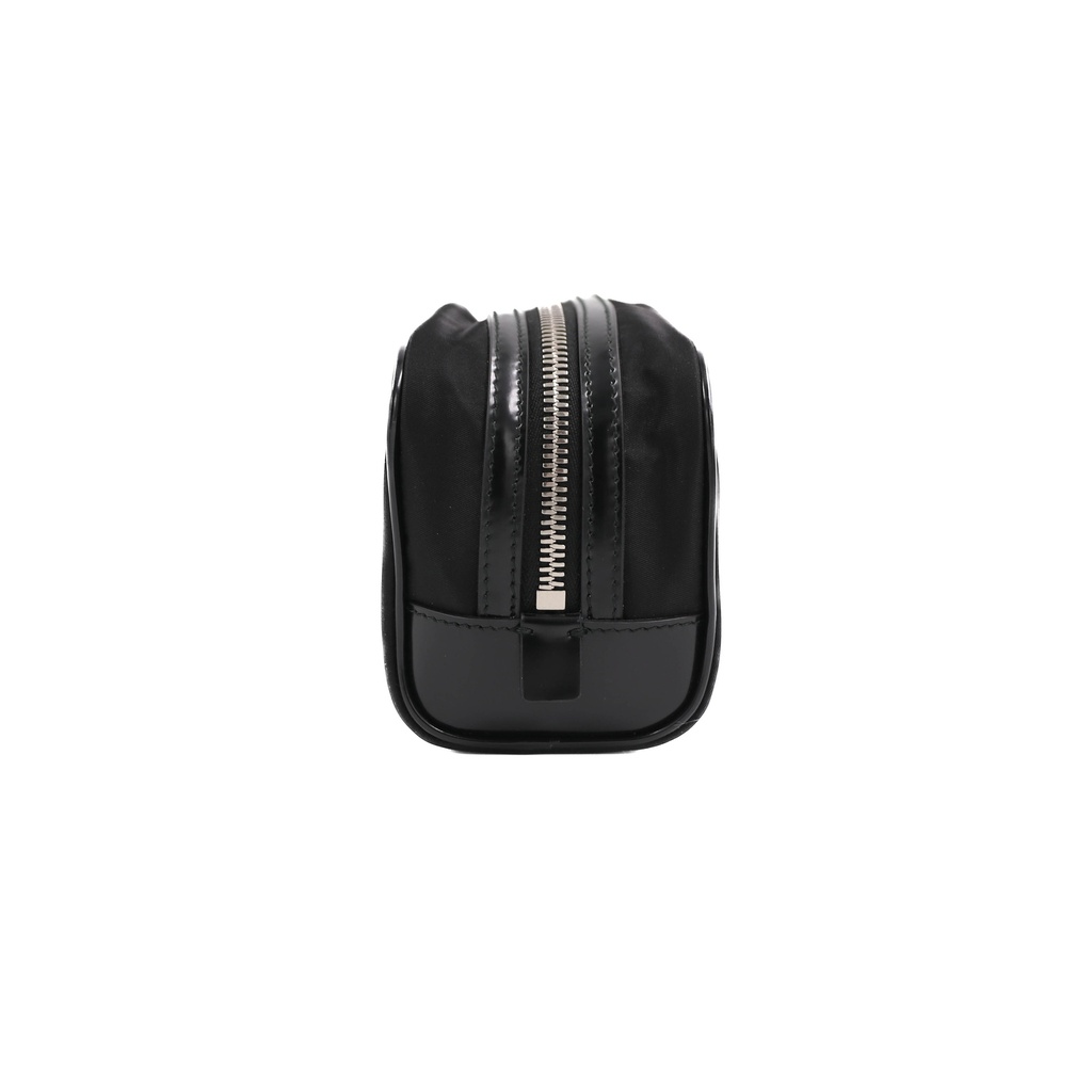 Prada Re-Nylon in Black Saffiano leather pouch