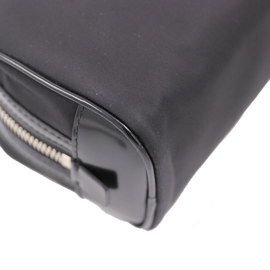 Prada Re-Nylon in Black Saffiano leather pouch