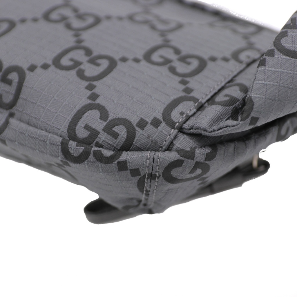 Gucci Maxi GG Logo Gray/Black Nylon Belt Bag 767934
