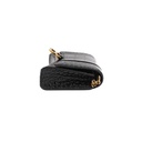 Balencia Hourglass Wallet On Chain in black croc-effect leather