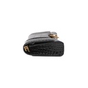 Balencia Hourglass Wallet On Chain in black croc-effect leather