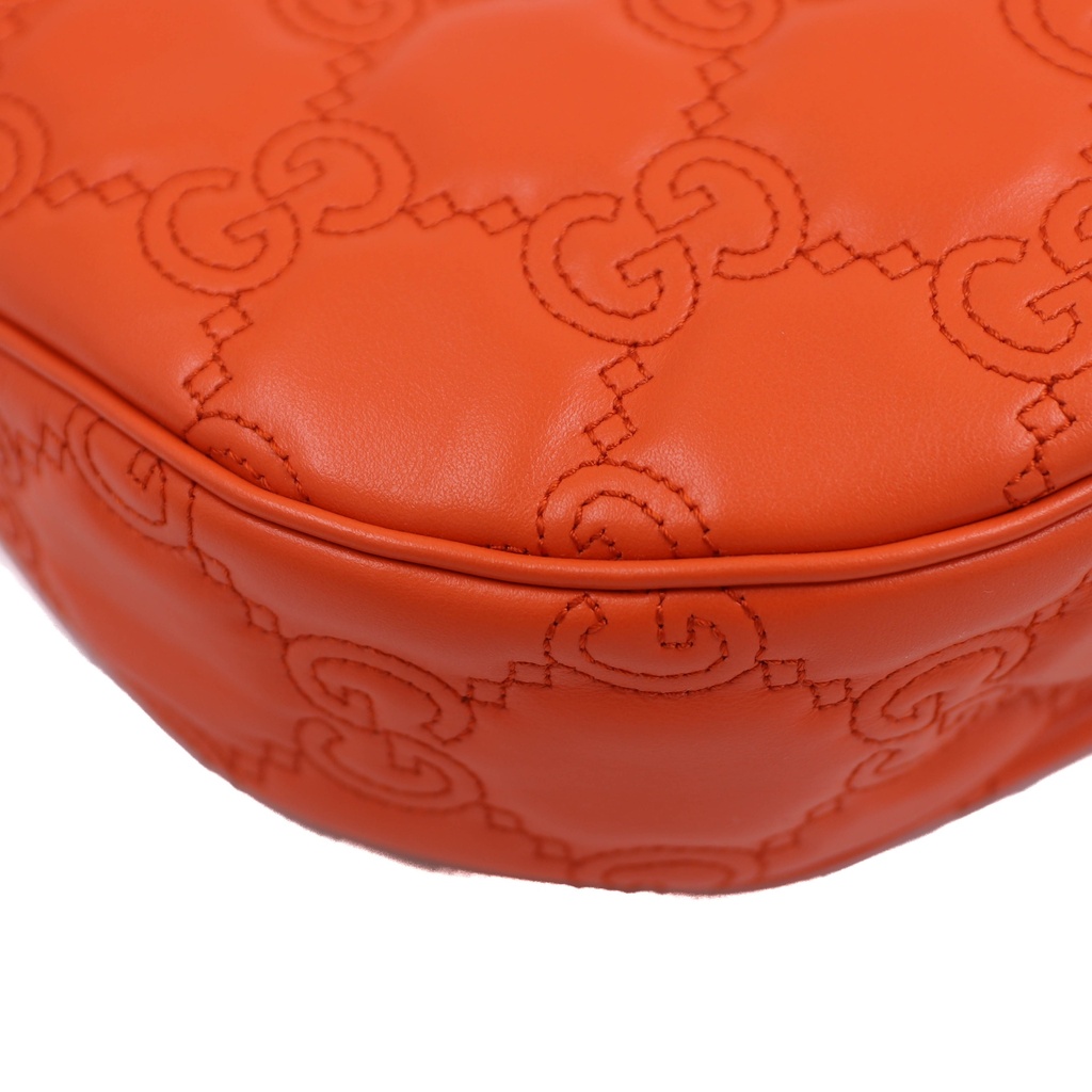 Gucci GG Matelassé Mini Bag In Orange Leather 739736
