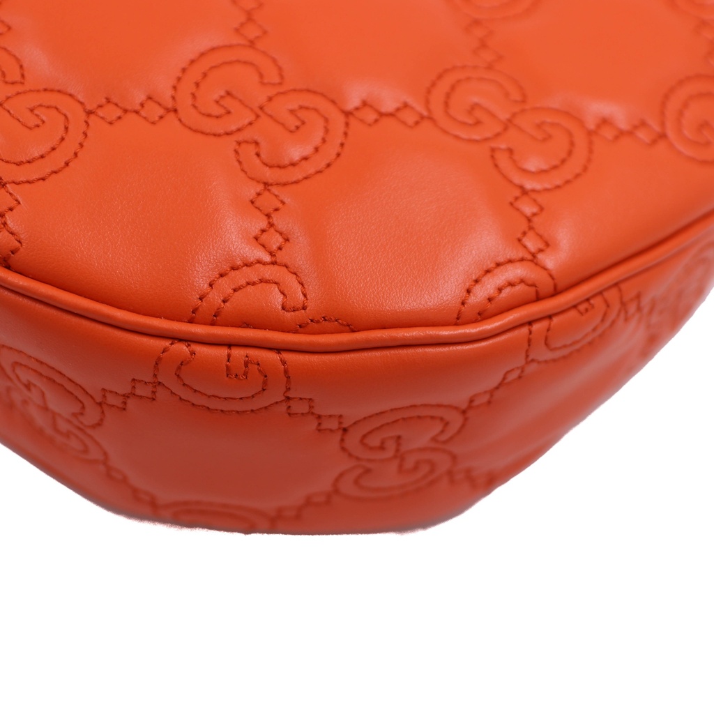 Gucci GG Matelassé Mini Bag In Orange Leather 739736
