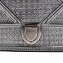 Christian Dior Metallic Patent Micro-Cannage Diorama Wallet on Chain Silver